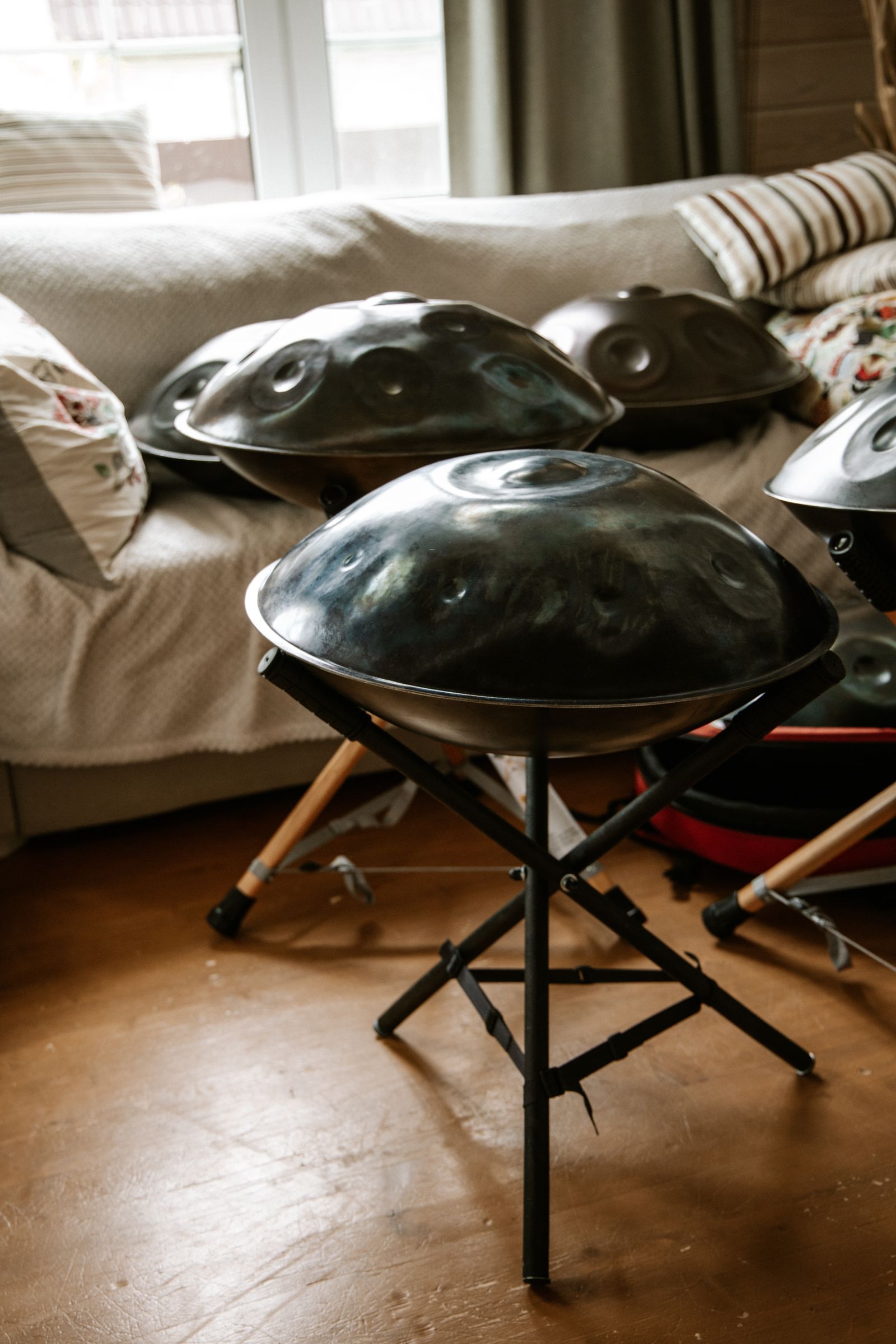 A real collection of handcrafted handpans